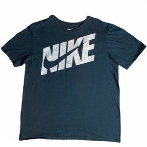 The Nike Tee Athletic Cut Black Shirt with Swoosh Size Large